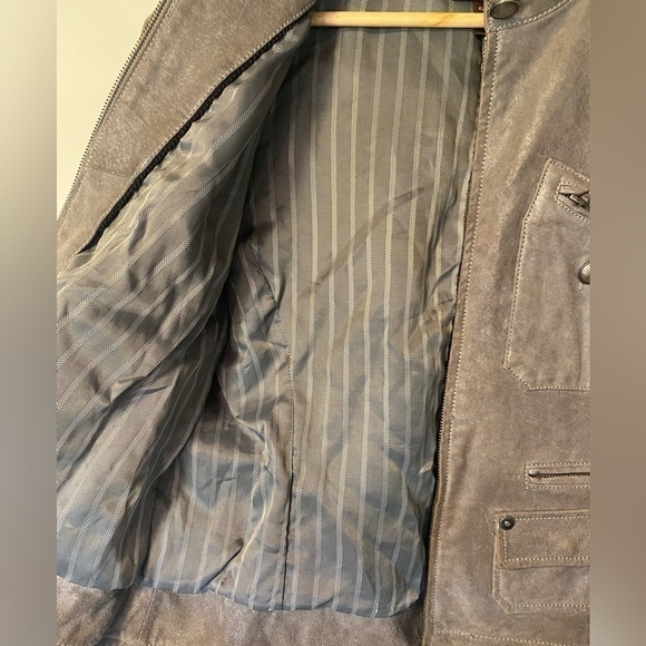 Shimmer Grey Danier Leather Jacket - Picture 3 of 5
